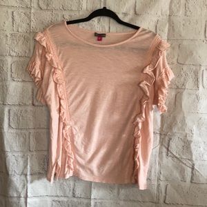 Vince Camuto Peach Ruffled Top Size Large